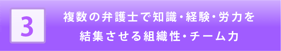 複数の弁護士で知識・経験・労力を結集させる組織性・チーム力